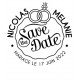 Tampon Mariage Save The Date Anneaux 5 Cm | Tamporelle tampons français