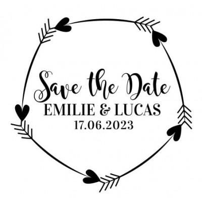 Tampon Mariage Save The Date Flèches 5 Cm |Tamporelle tampons français