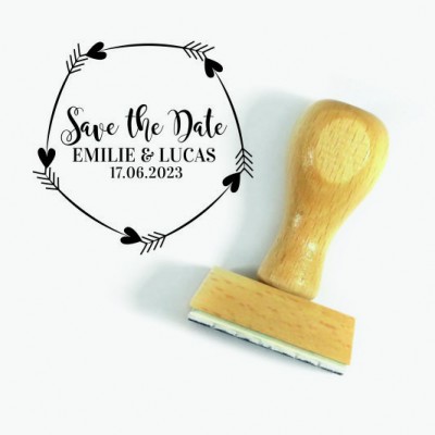 Tampon Mariage Save The Date Flèches 5 Cm |Tamporelle tampons français