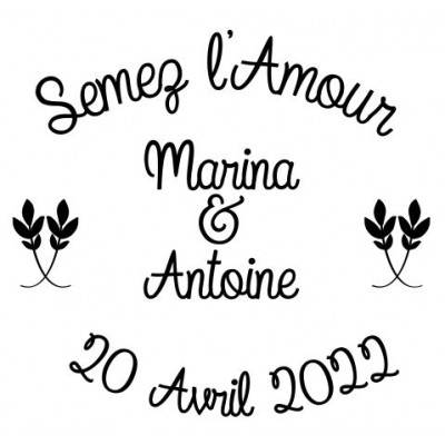Tampon Mariage Semez L'Amour 5 Cm | Tamporelle tampons français