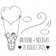 Tampon Mariage Ballon Coeur Au Masculin 5 Cm  | Tamporelle