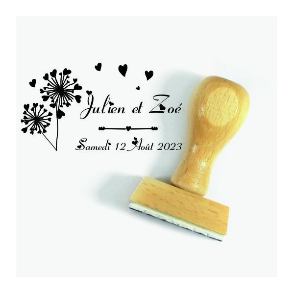 Tampon Mariage Pissenlit Coeur 5 Cm | Tamporelle tampons français Tampon Mariage Pissenlit Coeur 5 Cm | Tamporelle tampons français