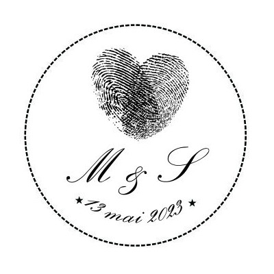 Tampon Mariage Empreinte Haute à Personnaliser 5 Cm | Tamporelle