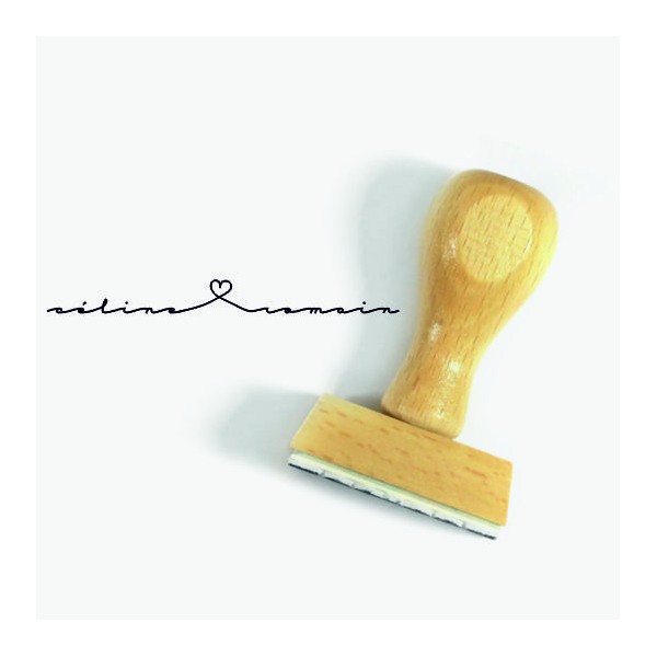 Tampon Mariage Entrelac Coeur à Personnaliser 5 Cm  | Tamporelle