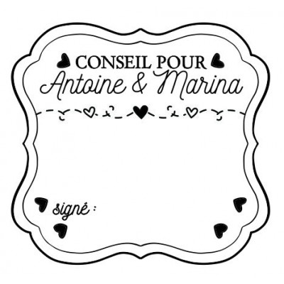 Tampon Carré Conseil Aux Mariés à Personnaliser | Tamporelle