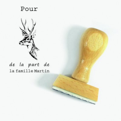 Tampon Cerf Etiquette | Tamporelle tampons personnalisés