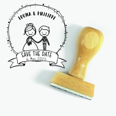Tampon Mariage Boy & Girl 5 Cm | Tamporelle tampons français