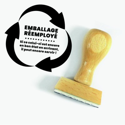 Tampon pour carton message spécial recyclage | Tamporelle