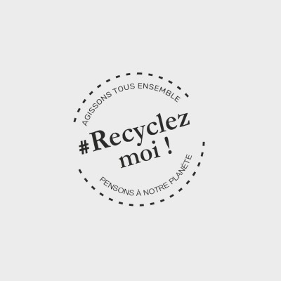 Tampon formule n°3 "Recyclez moi" 50x50mm