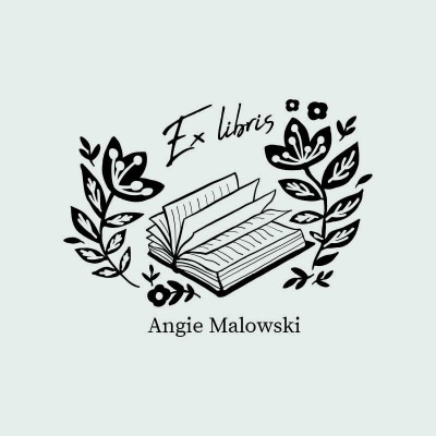 Tampon ex-libris n°1 "Angie" 60x60mm