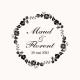 Tampon mariage fleuri n°122 50x50mm