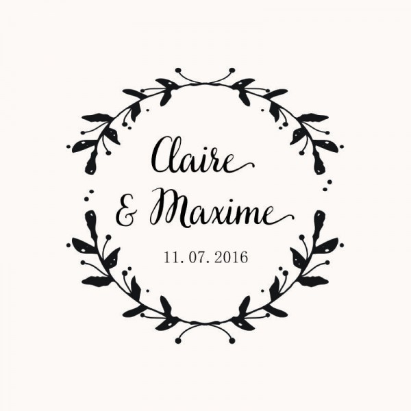 Tampon mariage végétal n°127 50x50mm Tampon mariage végétal n°127 50x50mm