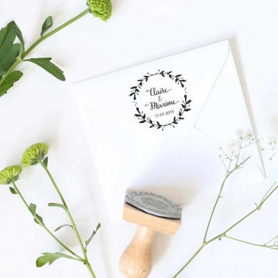 Tampon mariage végétal n°127 50x50mm
