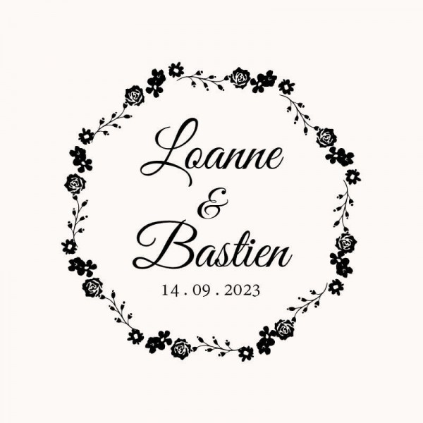 Tampon mariage fleuri n°15 50x50mm Tampon mariage fleuri n°15 50x50mm
