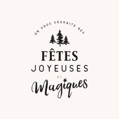 Tampon noël n°21 "Fêtes joyeuses et magiques" 45x55mm