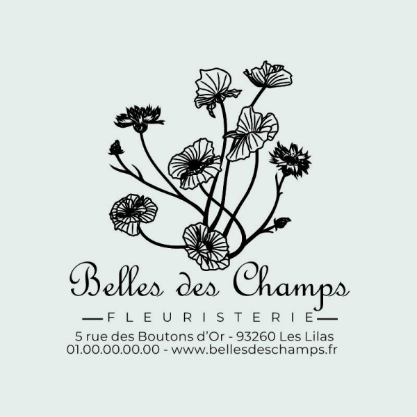 Tampon Logo Fleuriste à Personnaliser 50x50mm Tamporelle tampons français Tampon Logo Fleuriste à Personnaliser 50x50mm Tamporelle tampons français