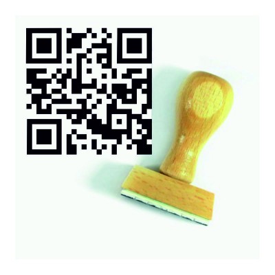 Tampon Qr Code à Personnaliser 50x50mm | Tamporelle tampons personnalisés