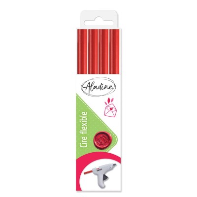 Pack 4 Bâtons De Cire Ronds Rouge Aladine | Tamporelle