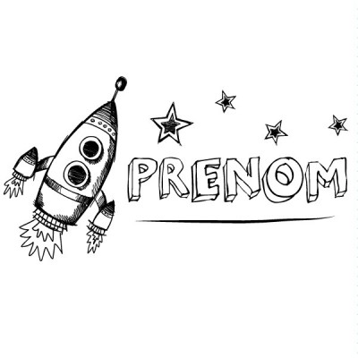 Tampon fusée prénom à personnaliser Tamporelle