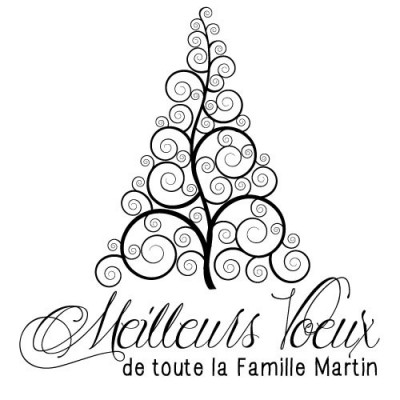 Tampon noël sapin swirly à personnaliser Tamporelle