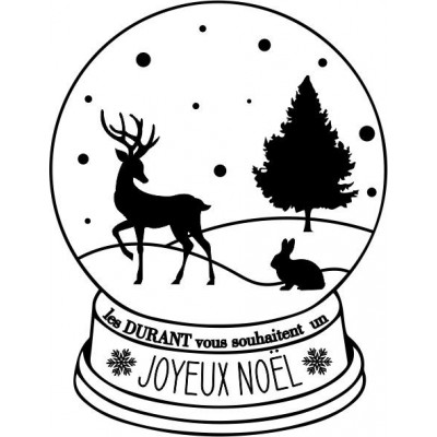 Tampon noel boule à neige à personnaliser