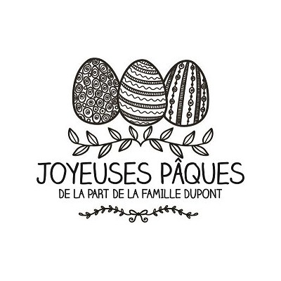 Tampon oeufs de Pâques à personnaliser 5 cm Tamporelle