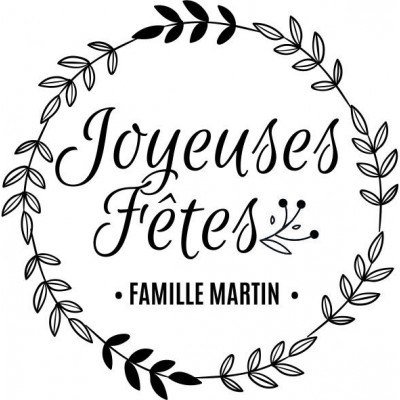 Tampon joyeuses fêtes  personnalisé