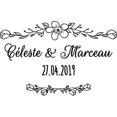 Tampon mariage  champetre bois