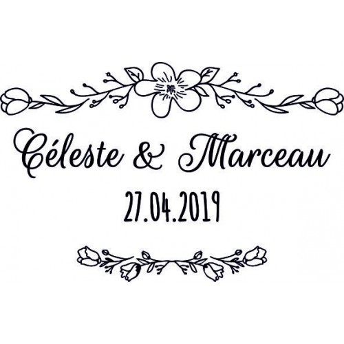 Tampon mariage champetre bois