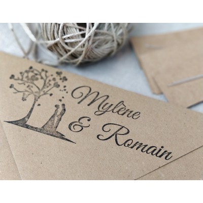 Tampon mariage pluie de coeurs