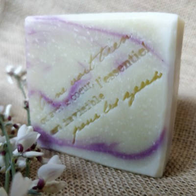 Tampon savon citations acrylique bois