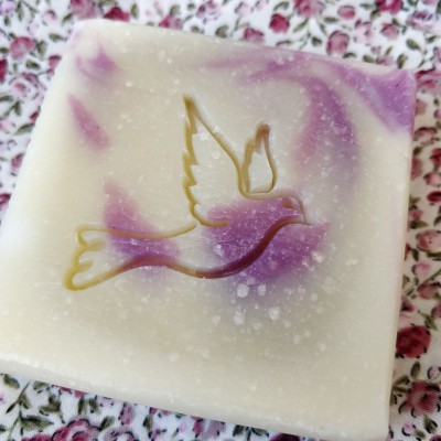 Tampon savon colombe mariage acrylique bois