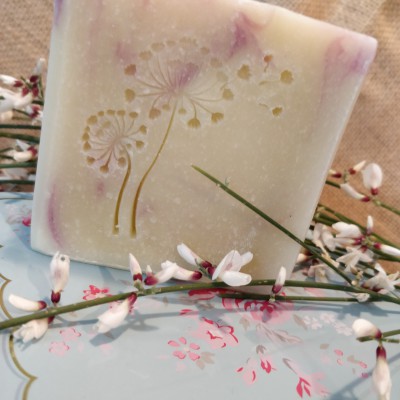 Tampon savon pissenlit acrylique bois