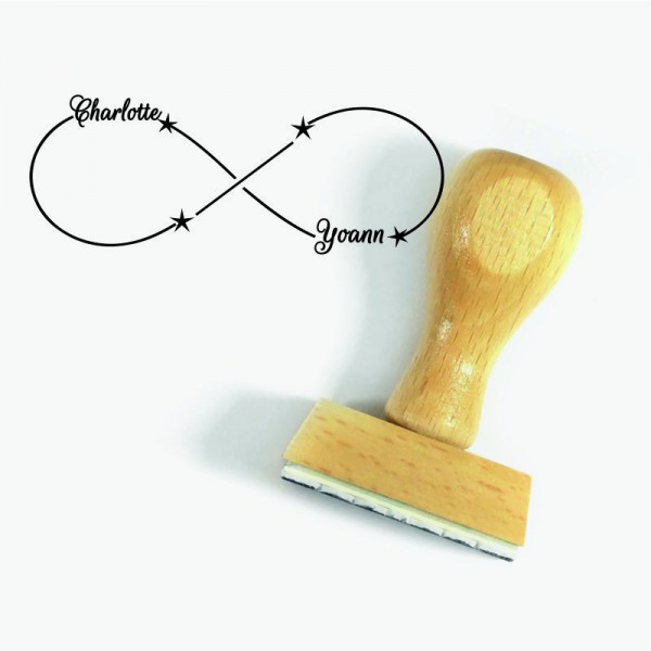 Tampon mariage étoiles infini personnalisé Tampon mariage étoiles infini personnalisé
