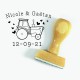 Tampon Mariage Tracteur à Personnaliser 5 Cm  | Tamporelle