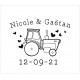 Tampon Mariage Tracteur à Personnaliser 5 Cm  | Tamporelle