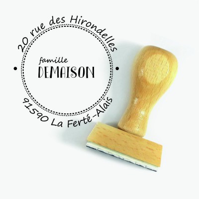 Tampon Adresse Cercle à Personnaliser 5 Cm Tamporelle tampons français