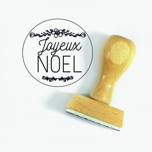 Tampon Joyeux Noël Rond Personnalisé | Tamporelle