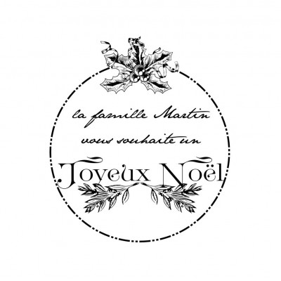 Tampon Vintage Houx 5 Cm à Personnaliser Tamporelle tampons français