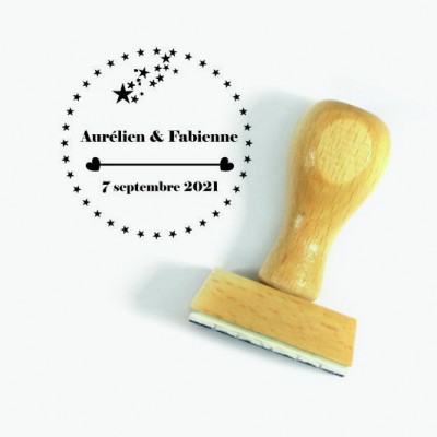 Tampon Rond D'Étoiles à Personnaliser 5 Cm | Tamporelle