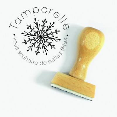 Tampon Flocon De Voeux 5 Cm à Personnaliser  | Tamporelle