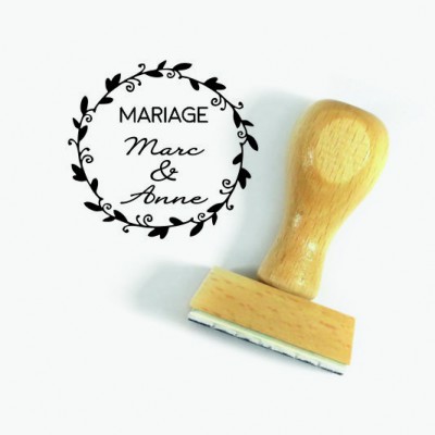 Tampon Couronne D'Initiales Mariage | Tamporelle tampons personnalisés