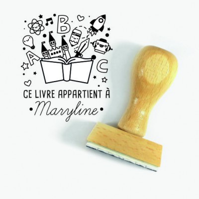 Tampon Marquage Livre Enfant 5 Cm à Personnaliser  | Tamporelle