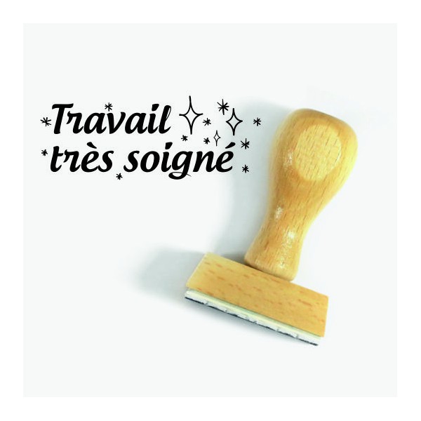 Tampon Travail Très Soigné 5 Cm à Personnaliser | Tamporelle Tampon Travail Très Soigné 5 Cm à Personnaliser | Tamporelle