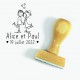 Tampon Couple Kiss Mariage à Personnaliser 5 Cm  | Tamporelle