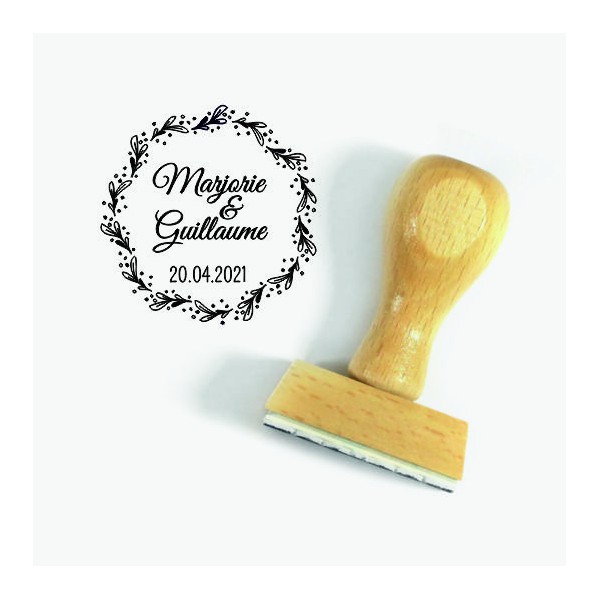 Tampon Couronne De Pétales Personnaliser | Tamporelle tampons français Tampon Couronne De Pétales Personnaliser | Tamporelle tampons français