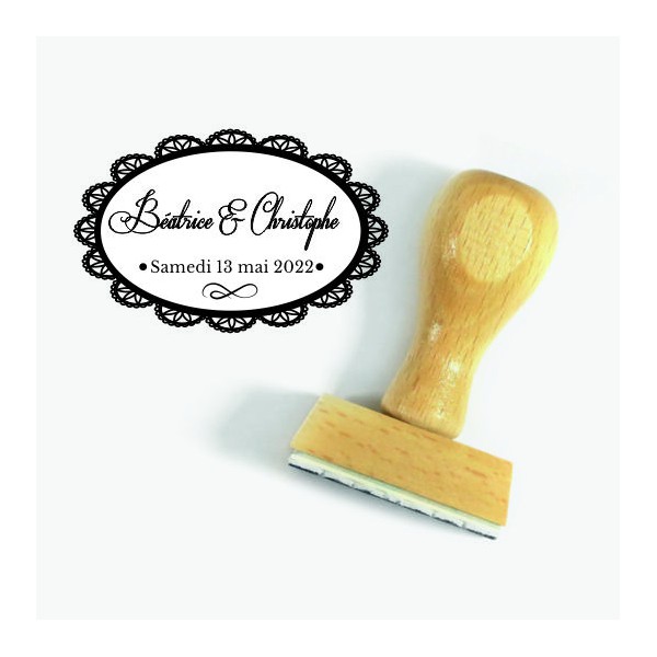 Tampon Dentelle à Personnaliser 7 Cm | Tamporelle tampons français Tampon Dentelle à Personnaliser 7 Cm | Tamporelle tampons français