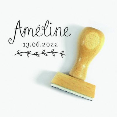Tampon Naissance Liane 5 Cm à Personnaliser  | Tamporelle