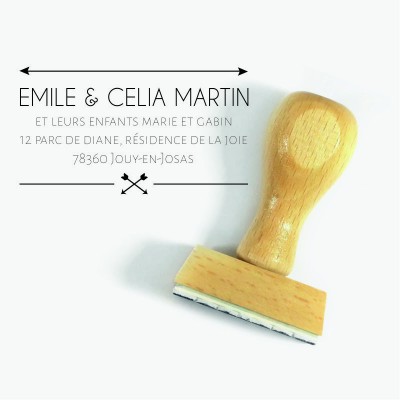Tampon Adresse Flèches à Personnaliser 5 Cm  | Tamporelle