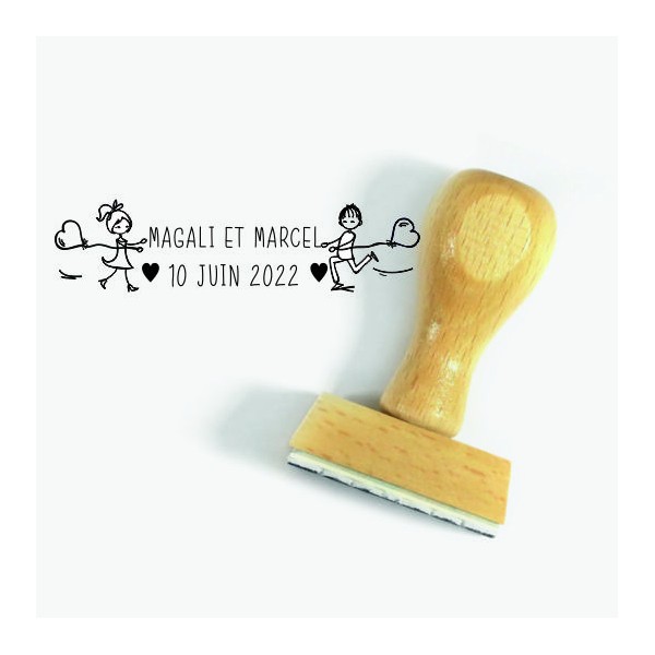 Tampon Mariage Attrape Moi à Personnaliser 5 Cm | Tamporelle Tampon Mariage Attrape Moi à Personnaliser 5 Cm | Tamporelle